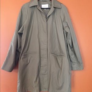 Olive green London Fog full length straight trench